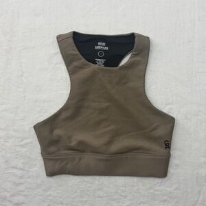 Good American High Neck Racerback Sports Bra Taupe Brown Size 1 S
